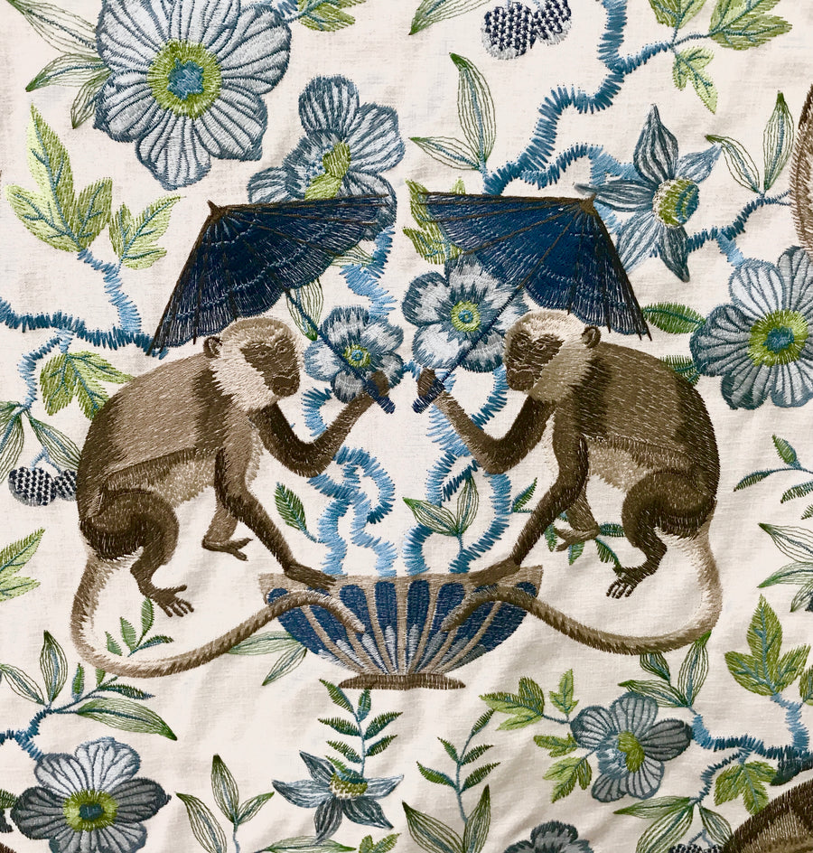 Cheeky Monkey color Island embroidery Pindler