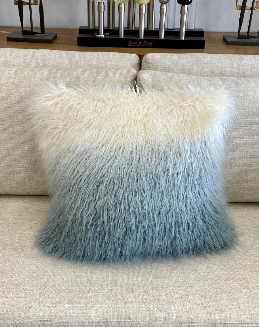 Ombre Blue Fur Pillow