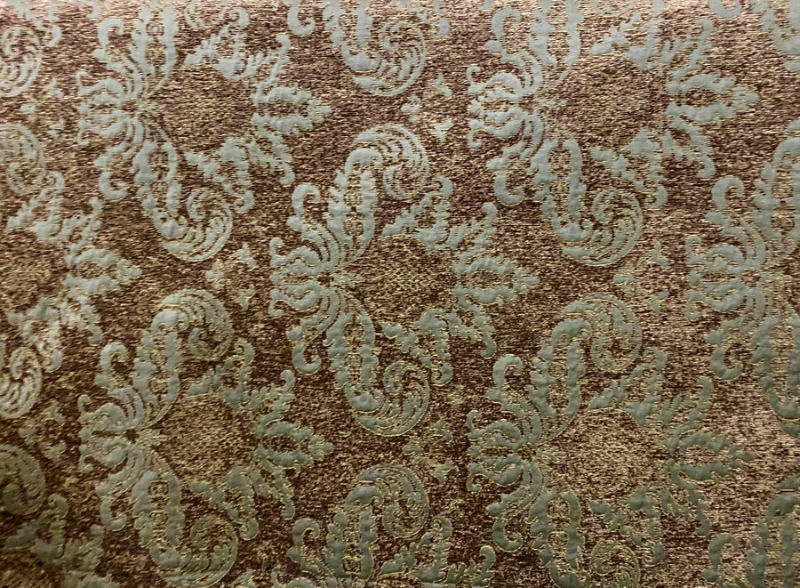 Blue And Brown Damask